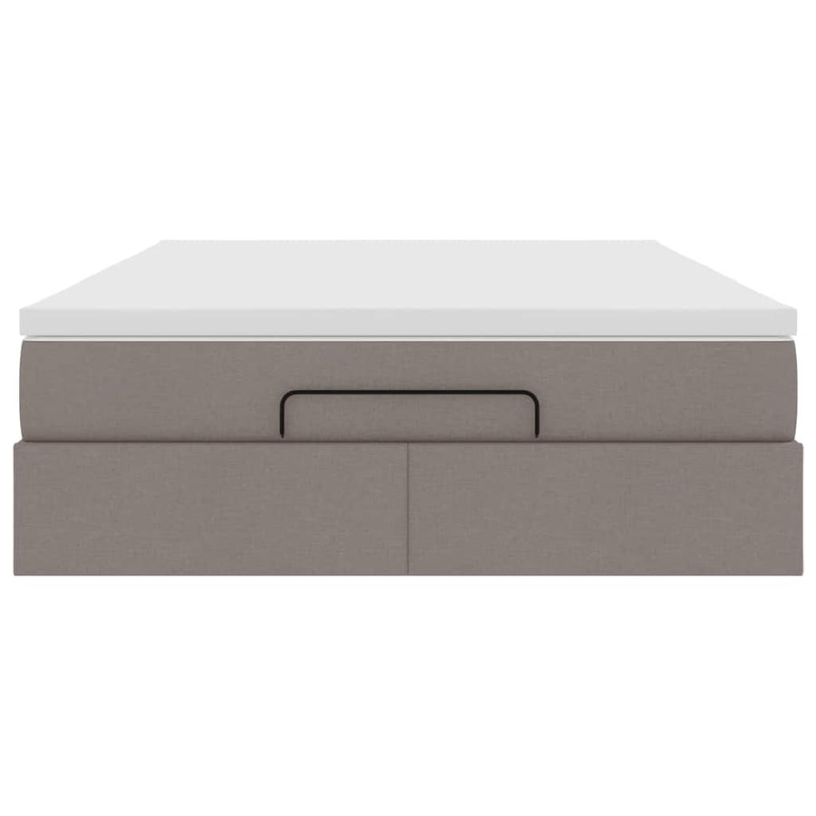 Ottoman bed met matras 140x200cm stof taupe