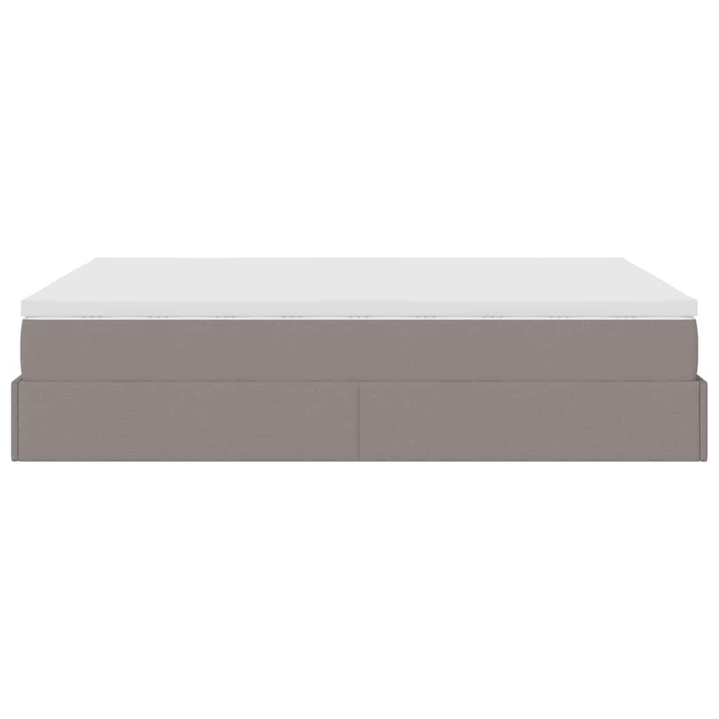 Ottoman bed met matras 140x200cm stof taupe