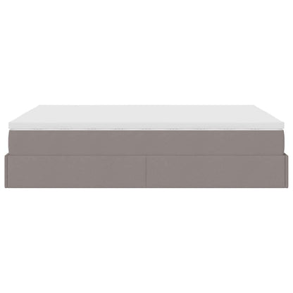 Ottoman bed met matras 140x200cm stof taupe