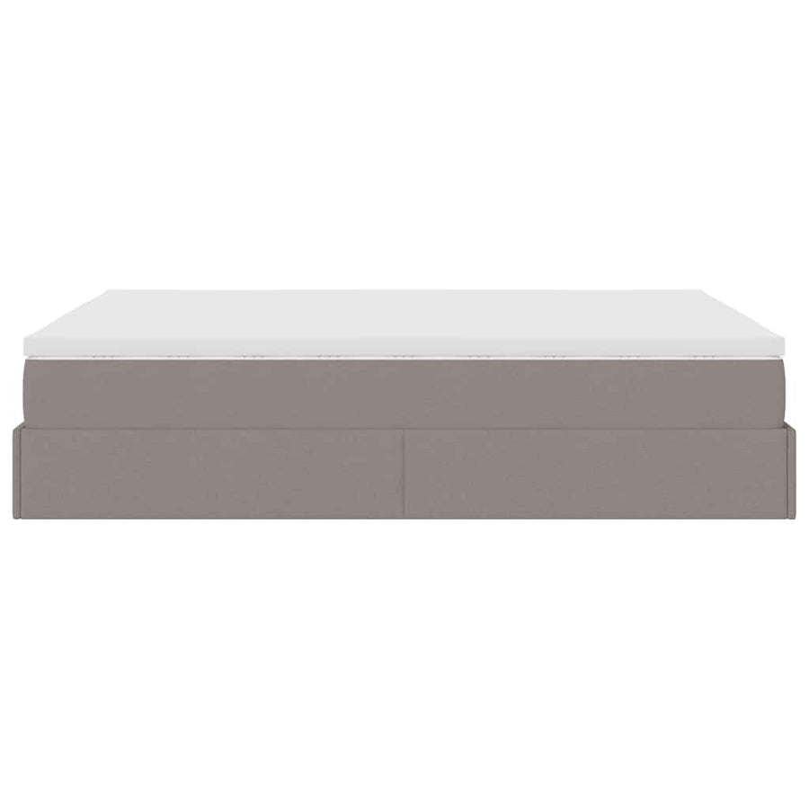 Ottoman bed met matras 140x200cm stof taupe