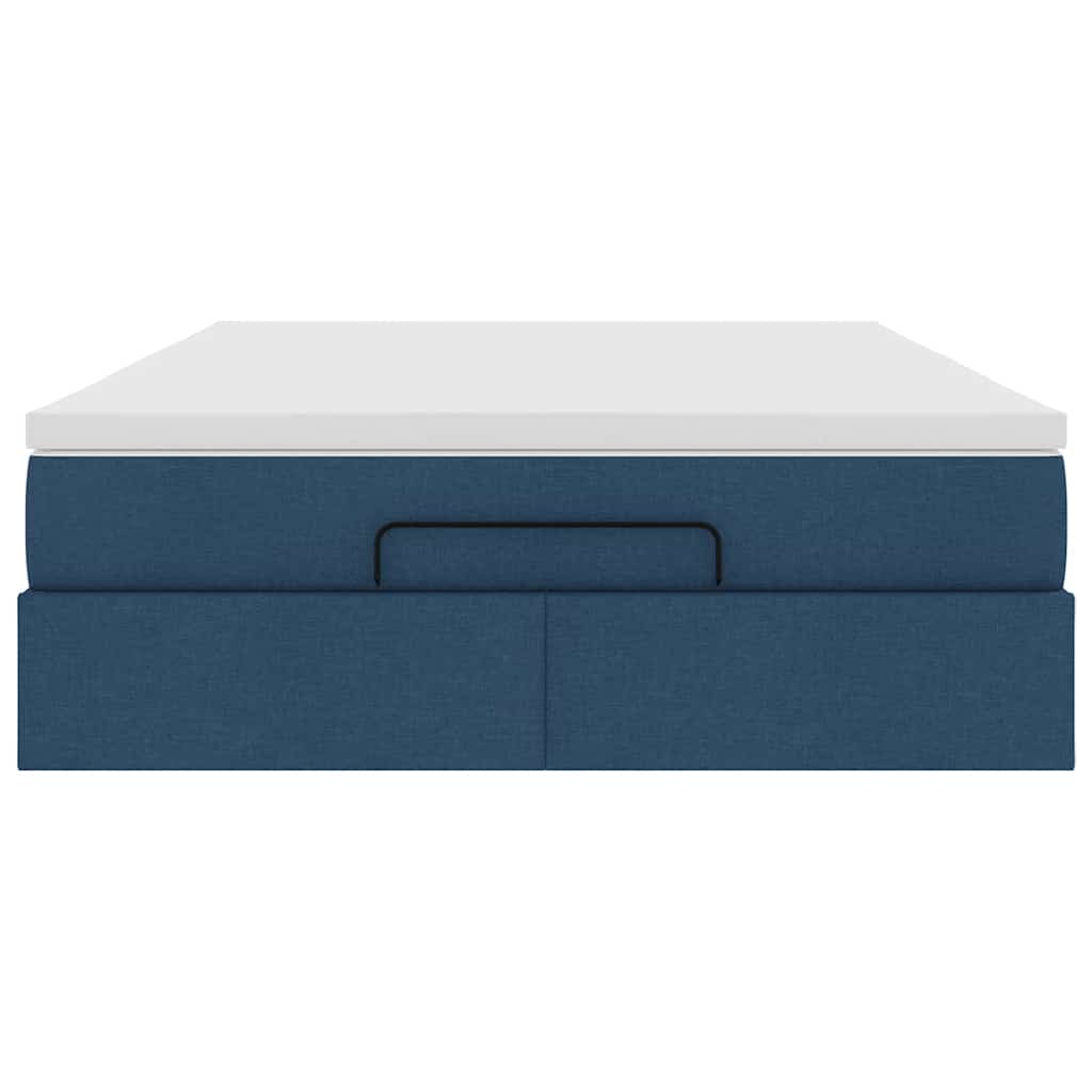 Ottoman bed met matras 140x200cm stof blauw