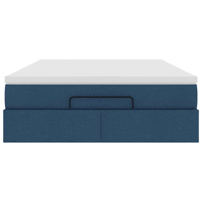 Ottoman bed met matras 140x200cm stof blauw