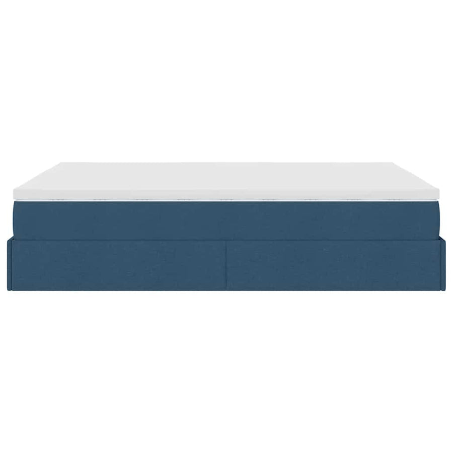 Ottoman bed met matras 140x200cm stof blauw