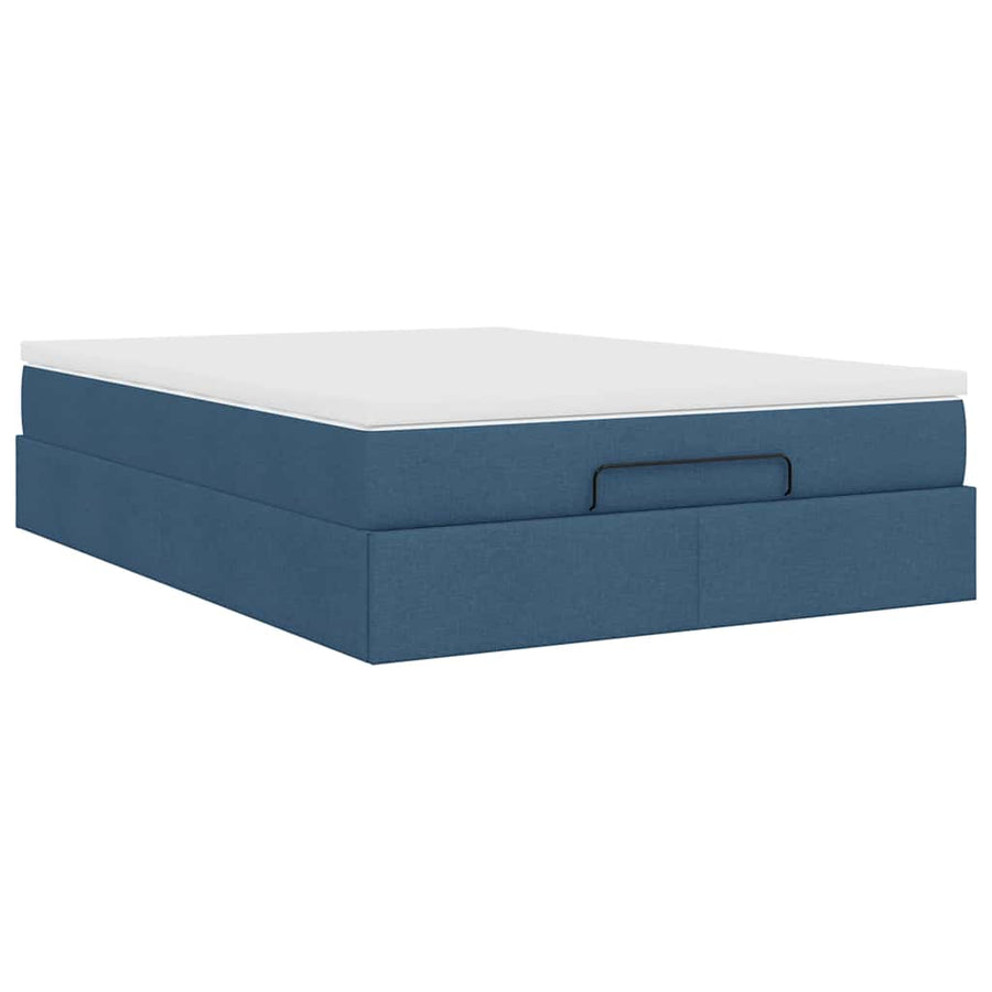 Ottoman bed met matras 140x200cm stof blauw