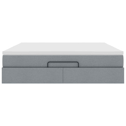 Ottoman bed met matras 160x200cm stof lichtgrijs