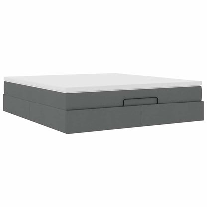 Ottoman bed met matras 160x200cm stof donkergrijs