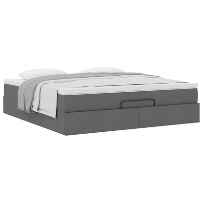 Ottoman bed met matras 160x200cm stof donkergrijs