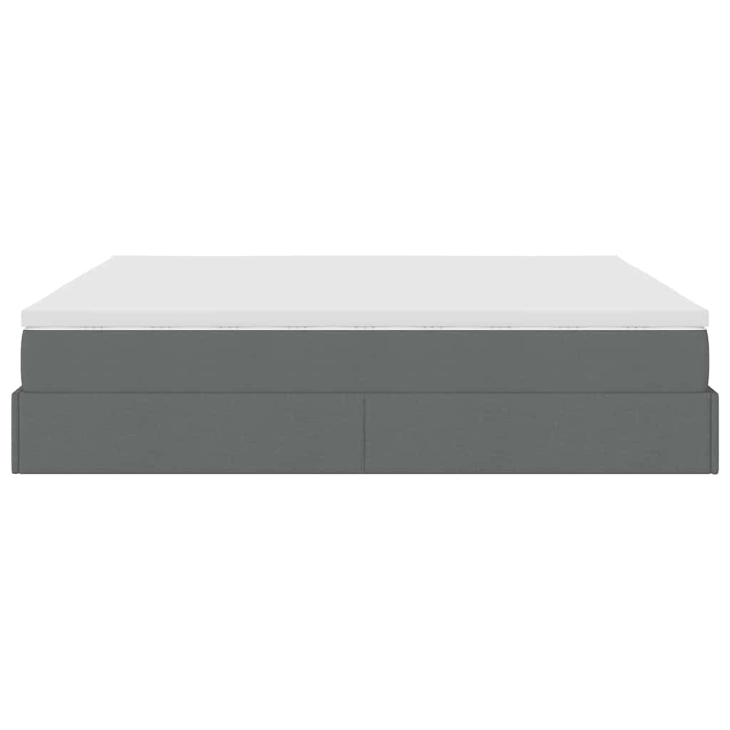 Ottoman bed met matras 160x200cm stof donkergrijs