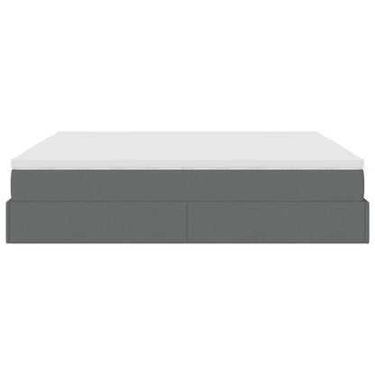 Ottoman bed met matras 160x200cm stof donkergrijs