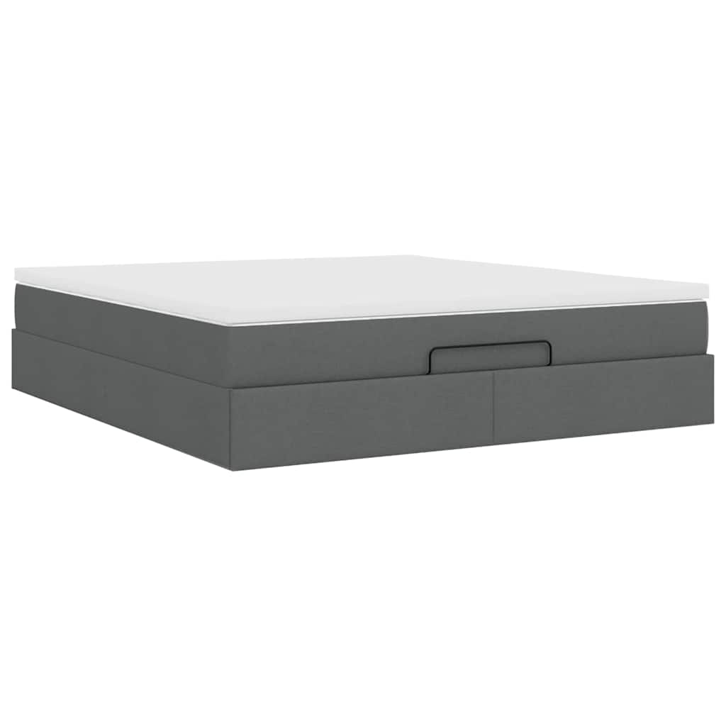 Ottoman bed met matras 160x200cm stof donkergrijs