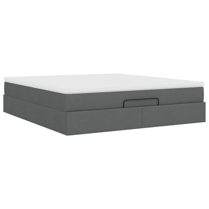 Ottoman bed met matras 160x200cm stof donkergrijs