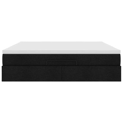 Ottoman bed met matras 160x200cm stof zwart