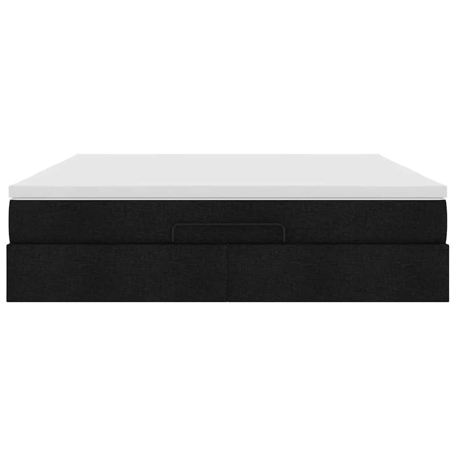 Ottoman bed met matras 160x200cm stof zwart