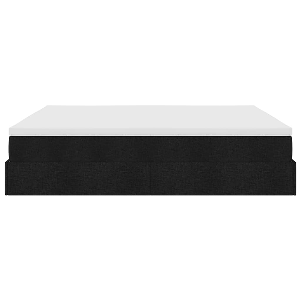 Ottoman bed met matras 160x200cm stof zwart