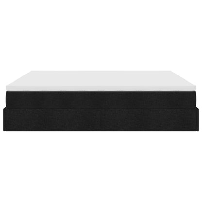 Ottoman bed met matras 160x200cm stof zwart