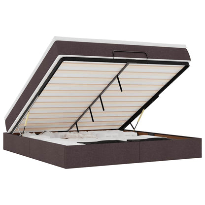Ottoman bed met matras 160x200cm stof donkerbruin