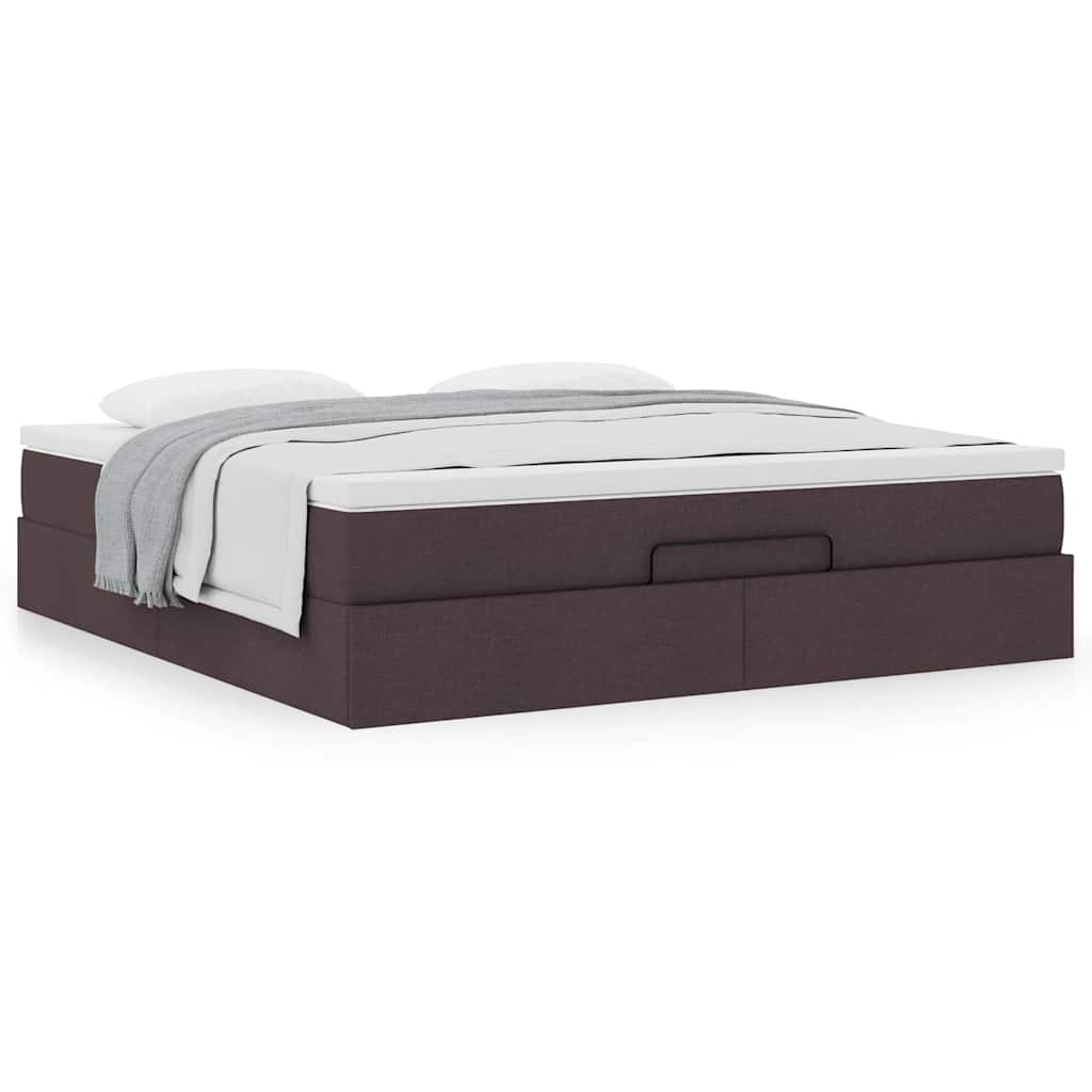 Ottoman bed met matras 160x200cm stof donkerbruin