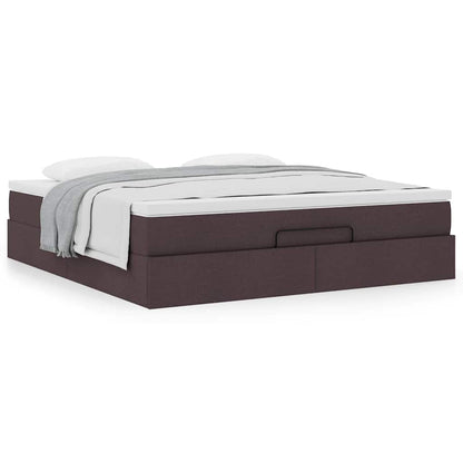 Ottoman bed met matras 160x200cm stof donkerbruin