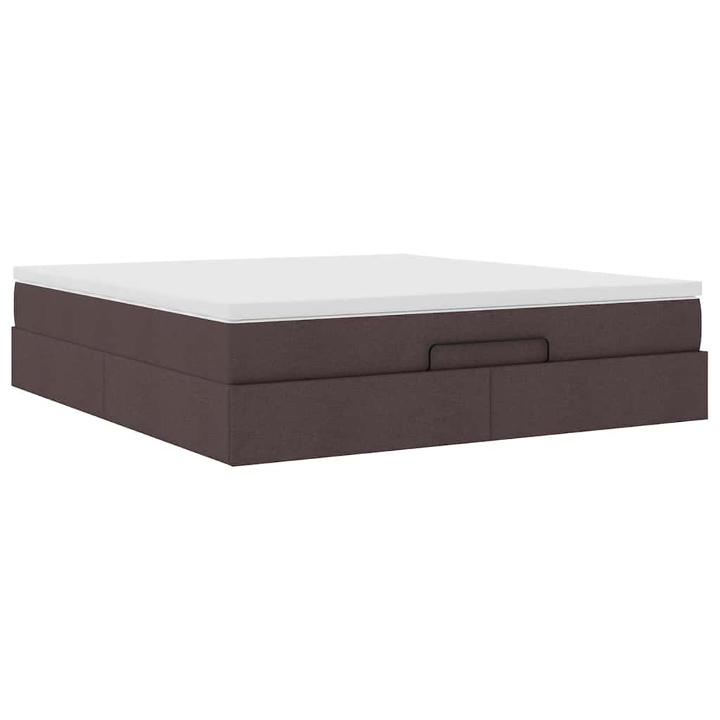 Ottoman bed met matras 160x200cm stof donkerbruin