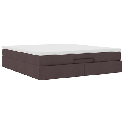 Ottoman bed met matras 160x200cm stof donkerbruin