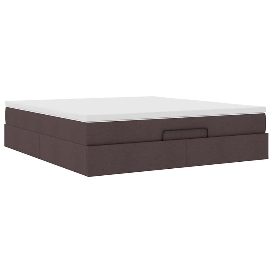 Ottoman bed met matras 160x200cm stof donkerbruin
