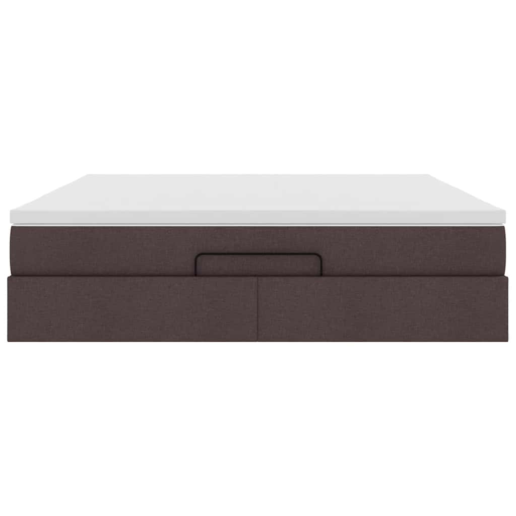 Ottoman bed met matras 160x200cm stof donkerbruin