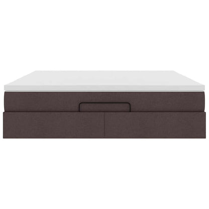 Ottoman bed met matras 160x200cm stof donkerbruin