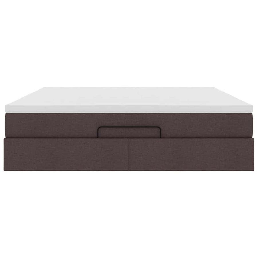 Ottoman bed met matras 160x200cm stof donkerbruin