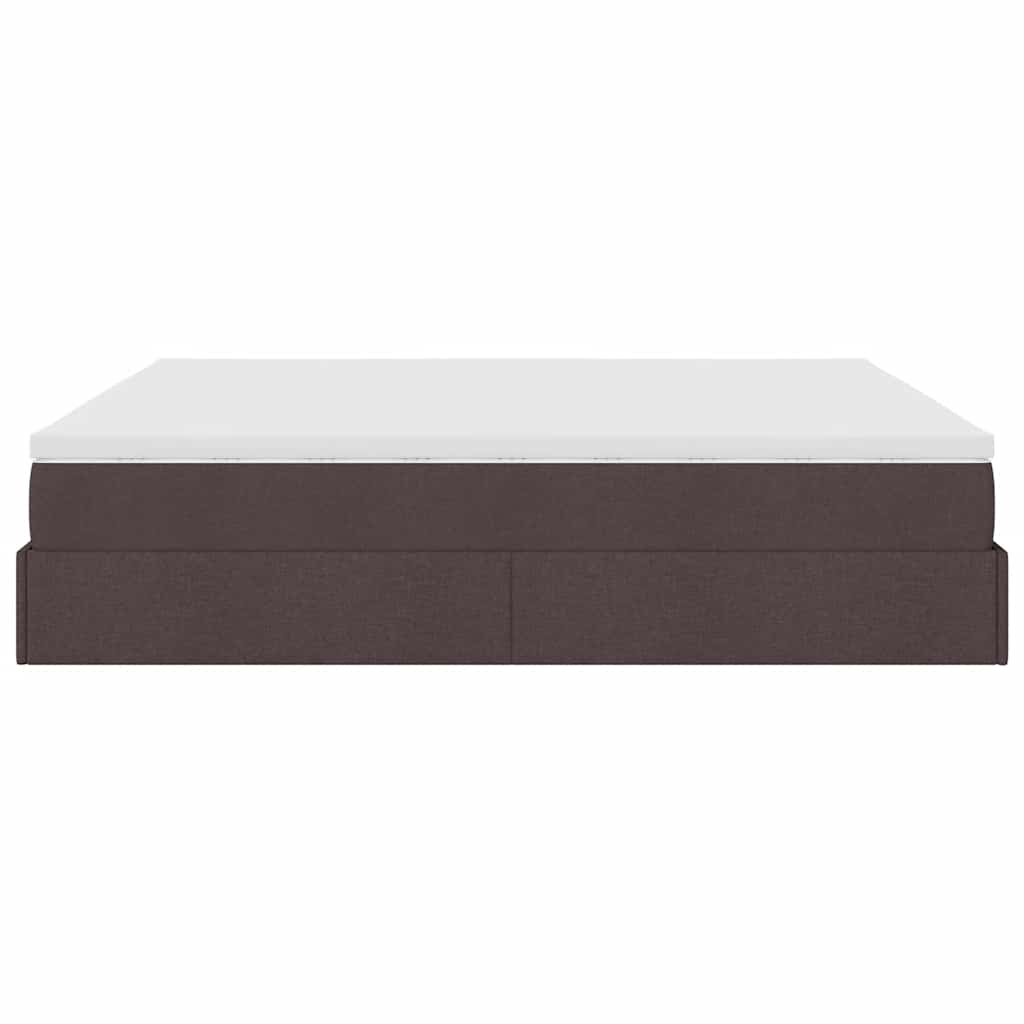 Ottoman bed met matras 160x200cm stof donkerbruin