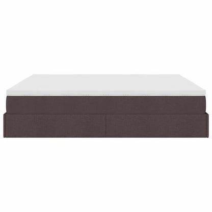 Ottoman bed met matras 160x200cm stof donkerbruin