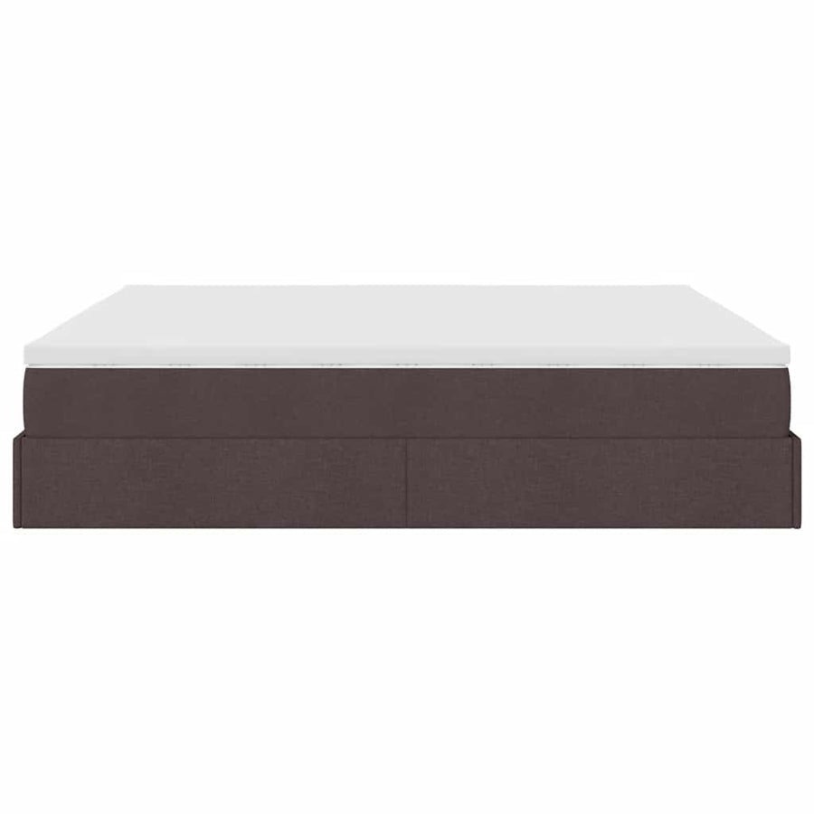 Ottoman bed met matras 160x200cm stof donkerbruin