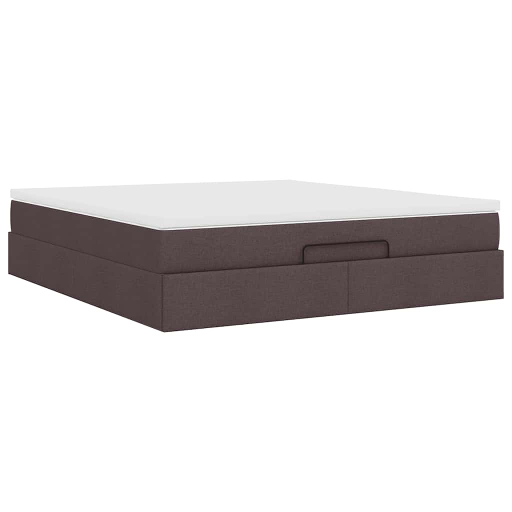 Ottoman bed met matras 160x200cm stof donkerbruin