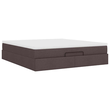 Ottoman bed met matras 160x200cm stof donkerbruin