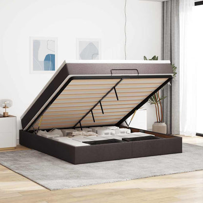 Ottoman bed met matras 160x200cm stof donkerbruin