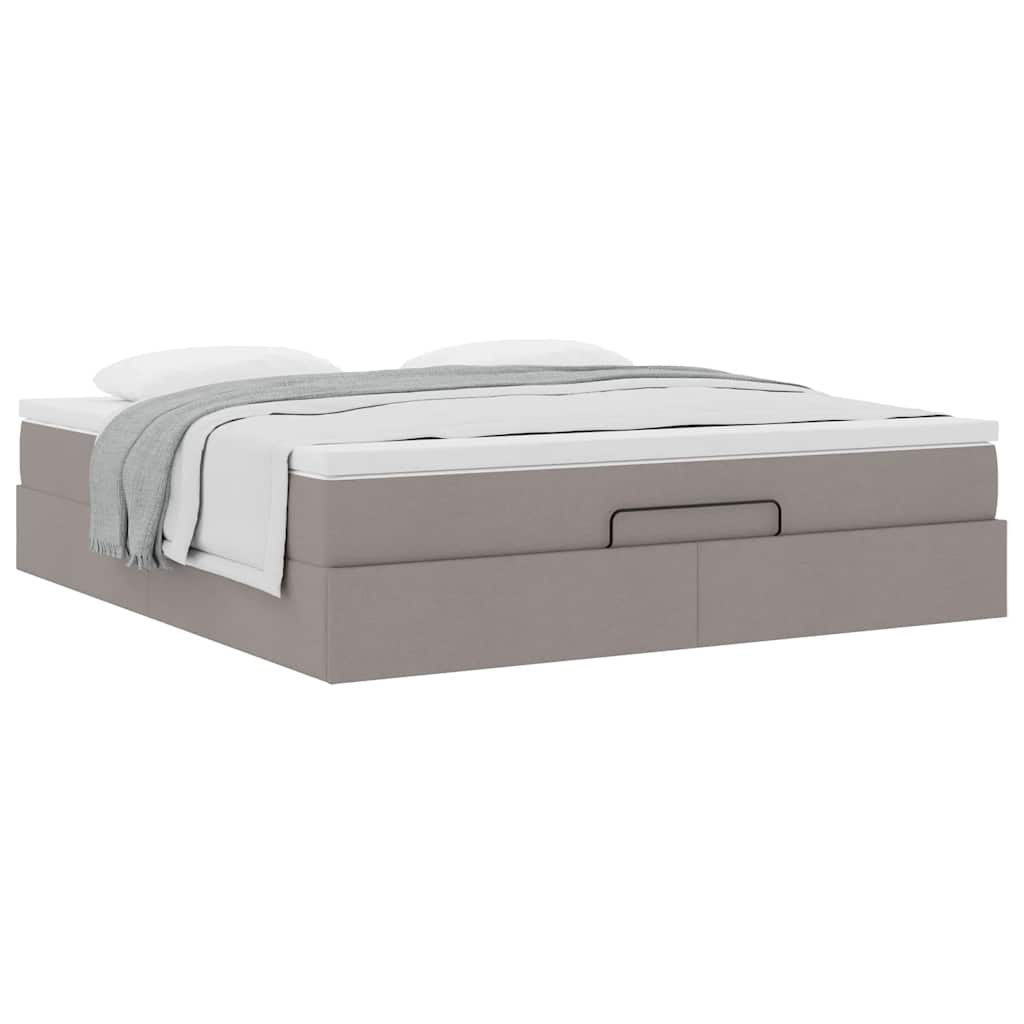 Ottoman bed met matras 160x200cm stof taupe