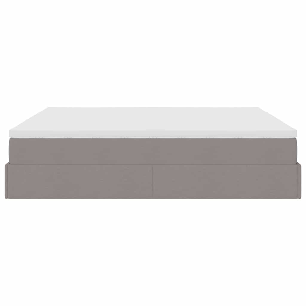 Ottoman bed met matras 160x200cm stof taupe