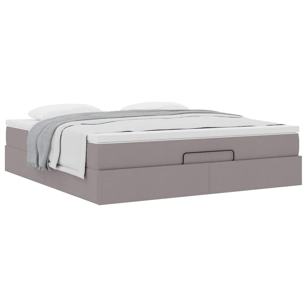 Ottoman bed met matras 160x200cm stof taupe