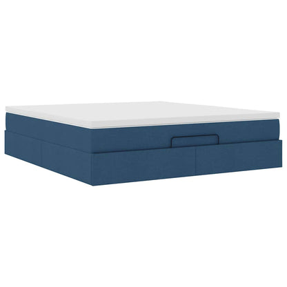 Ottoman bed met matras 160x200cm stof blauw