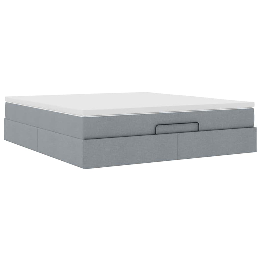 Ottoman bed met matras 180x200cm stof lichtgrijs