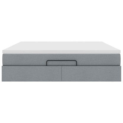 Ottoman bed met matras 180x200cm stof lichtgrijs