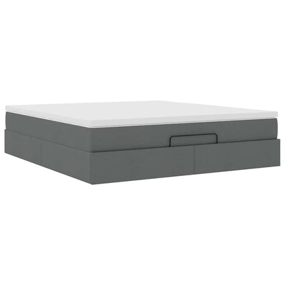 Ottoman bed met matras 180x200cm stof donkergrijs