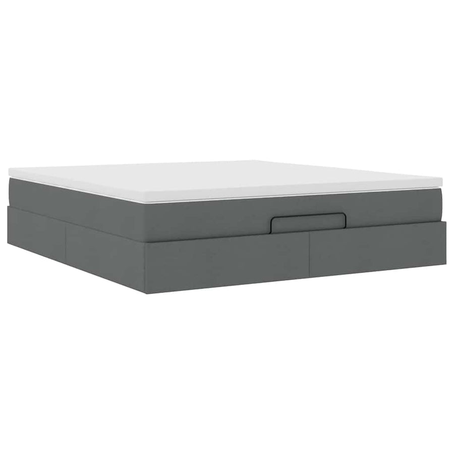 Ottoman bed met matras 180x200cm stof donkergrijs
