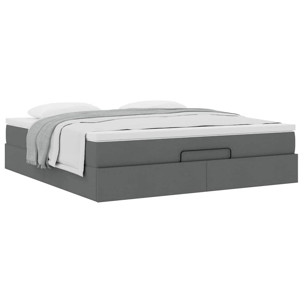 Ottoman bed met matras 180x200cm stof donkergrijs