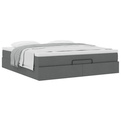 Ottoman bed met matras 180x200cm stof donkergrijs