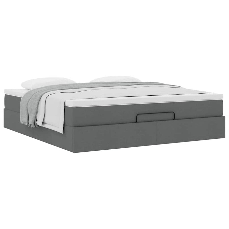 Ottoman bed met matras 180x200cm stof donkergrijs