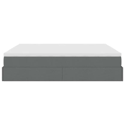 Ottoman bed met matras 180x200cm stof donkergrijs