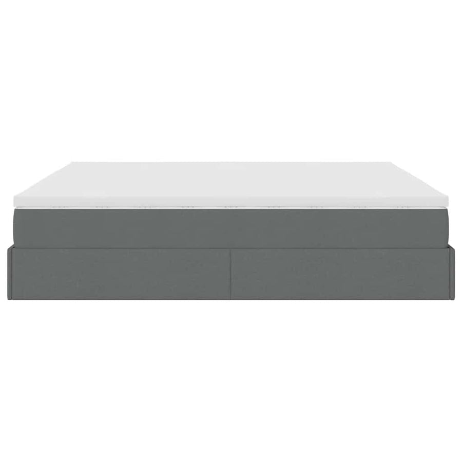 Ottoman bed met matras 180x200cm stof donkergrijs