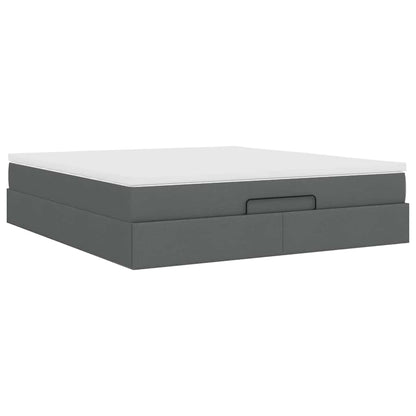 Ottoman bed met matras 180x200cm stof donkergrijs