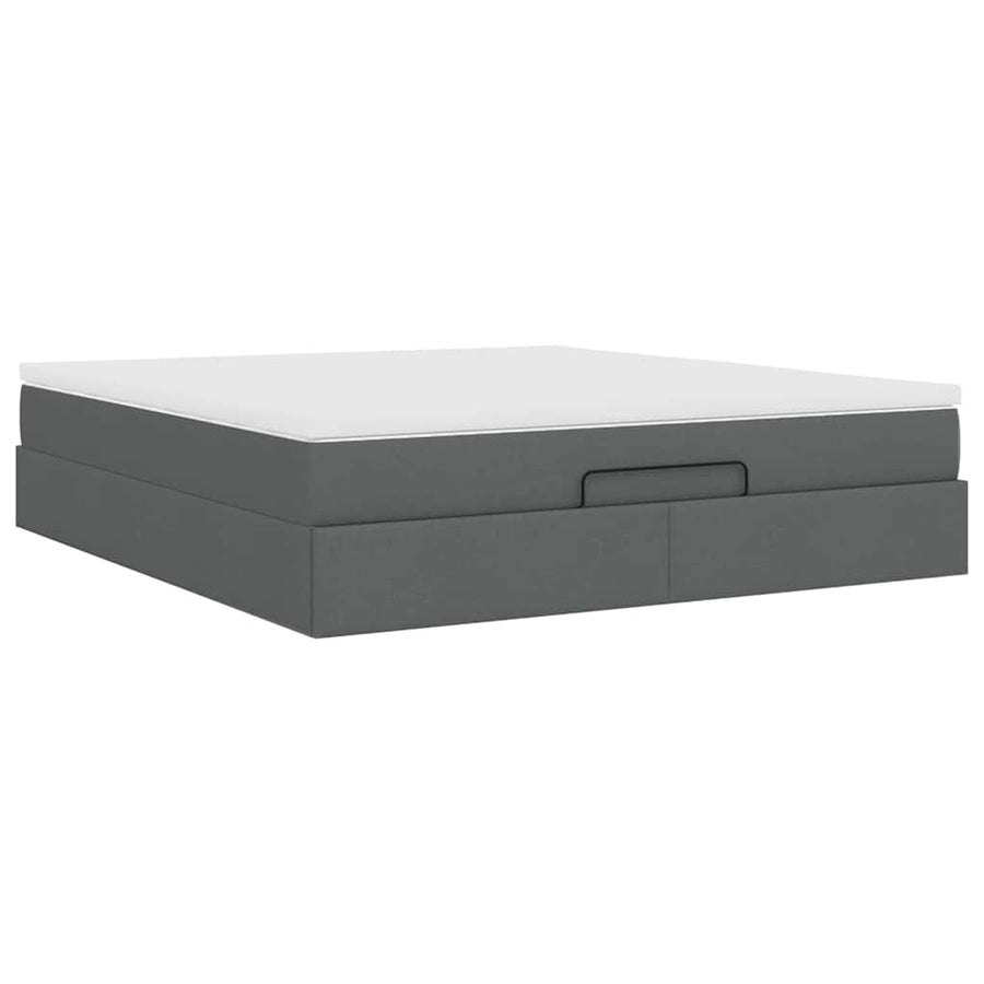 Ottoman bed met matras 180x200cm stof donkergrijs