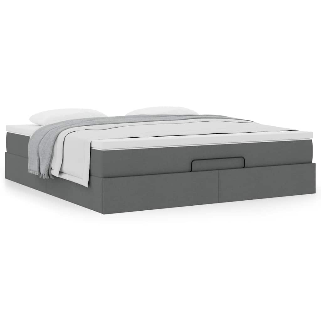 Ottoman bed met matras 180x200cm stof donkergrijs